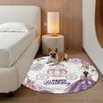 thumbnail image 3 of Happy Birthday Round Rug 7ft Washable Circle Rugs Non Slip Gradient Purple Dress Crown Carriage Flowers Large Area Rug Indoor Floor Carpet for Bedroom Kitchen Living Room Home Office Dining Room, 3 of 8