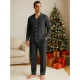 thumbnail image 6 of Airmenty Men's Pajama Set Lightweight Sleepwear Button Up Sleepwear Soft Comfy Pjs Set with Pockets, 6 of 7