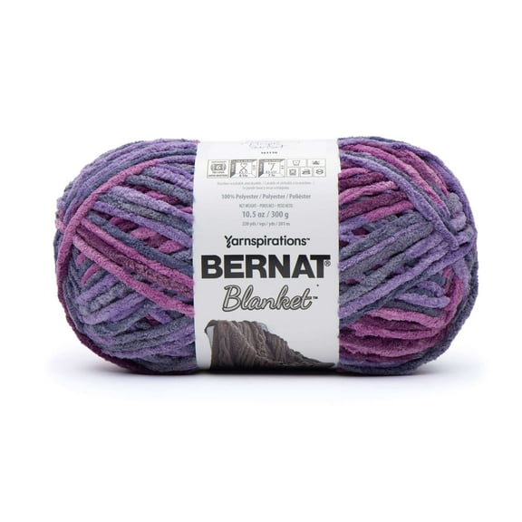 Bernat® Blanket™ #6 Super Bulky Polyester Yarn, Purple Sunset 10.5oz/300g, 220 Yards