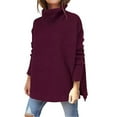 thumbnail image 1 of IMENGL Sweaters turtleneck batwing sleeve, Red 2XL, Size M-2XL, 1 of 4