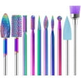 thumbnail image 1 of Kit de taladro eléctrico para uñas, 10 Uds., limas de uñas eléctricas de carburo de tungsteno de 3/32 ", uso en salón en casa, juegos de brocas para uñas, 1 of 5