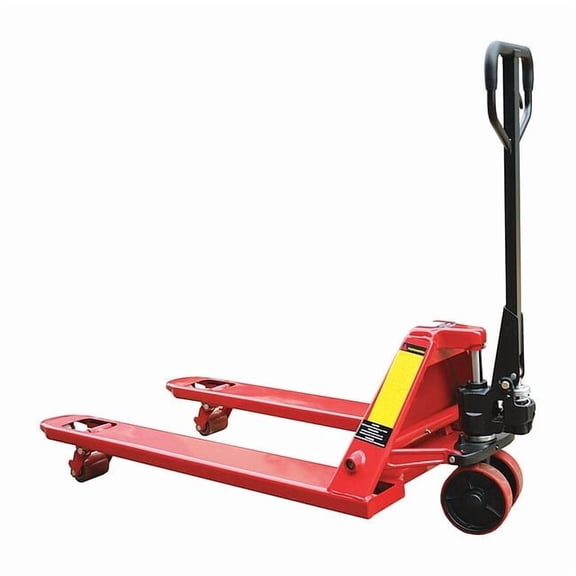 Pallet Jack, Steel, Load Capacity 5500 lb, 63 1/2 in x 27 in x 48 in, Red
