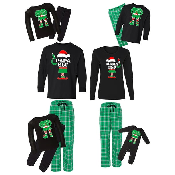 Awkward Styles Awkward Styles Family Christmas Pajamas Set Green Funny Elf Squad Matching Sleepwear Walmart Com Walmart Com