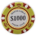 thumbnail image 2 of DA VINCI 14 Gram Clay Monte Carlo Poker Club Poker Chips Pack of 50 Yellow Chips, 2 of 2