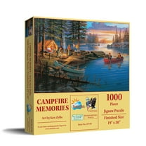SUNSOUT INC - Campfire Memories - 1000 pc Jigsaw Puzzle by Artist: Ken Zylla - Finished Size 19" x 30" Nature - MPN# 37739