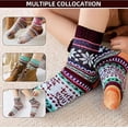 thumbnail image 4 of 5 pares de calcetines de lana, calcetines térmicos para mujer, calcetines cálidos de invierno para mujer, calcetines de punto gruesos, calcetines de invierno para mujer, coloridos, 4 of 5