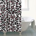 thumbnail image 4 of Pink Leopard Butterfly Pattern Shower Curtain 72"x84" ,Bathroom Decorative Shower Curtains Set with 12 Hooks,Modern Waterproof Washable Shower Curtain, 4 of 6
