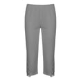 thumbnail image 5 of Khunlpohl Womens Capris Pants Elastic Waist Lace Casual Leggings Bottoms Fashion Solid Color Capri Pant, 5 of 6