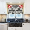 thumbnail image 5 of Yayeee Kitchen Curtains Tier Pair Light Filtering 27"x36" Rod Pocket Short Cafe Window Panel, Black Illusionary Boat, 5 of 7