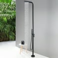 thumbnail image 2 of Outdoor Matte Black Shower Faucet Kit, Exposed Shower Faucet set Rainfall Shower Head Deck Mounted Shower Fixture, 2 of 5