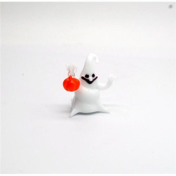 2 in. Ghost with Pumpkin Lantern Handmade Lamp
