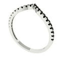 thumbnail image 2 of 0.1725 ctw Wedding Band for Women - 18K White Gold Natural Onyx Stackable Eternity Ring, 2 of 6