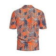 thumbnail image 4 of Eashery Mens Short Sleeve Button Down Shirts Printed Loose Mens Tops Casual Orange XL, 4 of 5