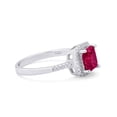 thumbnail image 2 of Art Deco Princess Cut Ring Ruby CZ 925 Sterling Silver Size 7, 2 of 3