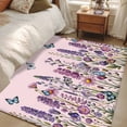 thumbnail image 4 of Watercolor Floral Area Rugs 2.7'x5', Washable Small Throw Rugs for Kitchen Bedroom, Spring Lavender Daisy Butterflies Pink Indoor Outdoor Rug Non-Slip Low Pile Carpet Runner Reversible Floor Mats, 4 of 8
