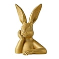thumbnail image 2 of Easter Bunny Figurine Cute Rabbit Home Desktop Ornament For Holiday Tabletop Display And Festive Giving, 2 of 7