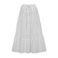 thumbnail image 4 of uvwlwu Women's Polka Dot Maxi Skirt Elastic High Waist Tiered Ruffle Flowy A Line Lightweight Versatile Four Season Casual Vacation Everyday Bottom,XXL, 4 of 5