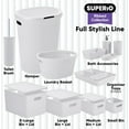 thumbnail image 6 of Decorative Plastic Storage Bins Organizer Baskets, White Smoke (Set of 3) 1 Medium, 2 Small - Container Boxes for Organizing Closet Shelves Kitchen Pantry Shelf Bathroom Drawer - Ribbed Design, 6 of 6