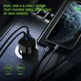 thumbnail image 3 of Cellet Car Charger for iPhone 15 Plus - 30W High Powered Dual Port (USB-C PD and USB-A) Auto Power Adapter with Type-C to USB Cable - Black, 3 of 9