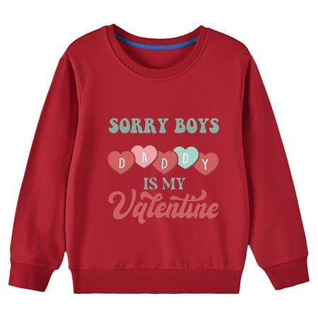 

Scyoekwg Valentine s Day Sweatshirts Toddler Kids Baby Girls Sweatshirts Casual Round Neck Valentine s Letter Print Graphic Loose Long Sleeve Pullover (Red 4-5 Years)