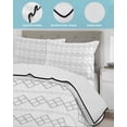 thumbnail image 3 of Quilt King Size Bedding Set, Grey Boho Reversible Summer Quilt 3 Pieces, Vintage Ethnic Tribe Abstract Art Lightweight Bedspreads Coverlets with 2 Pillow Shams for All Seasons, 3 of 5