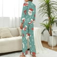 thumbnail image 2 of PoBuds Women's Long Sleeve Flannel Pajama Set Sleepwear Snow Santa Gift Sock Christmas Pattern XL, 2 of 5