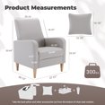 thumbnail image 2 of AFO Mid-Century Modern Leather Upholstered Accent Chair with Removable Pillow for Living Room, Bedroom, Apartment, Khaki, 2 of 6