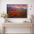 thumbnail image 2 of Framed Canvas Wall Art Red Poppy Field Landscape Print for Living Room Decoration - 16"x24" WHITE, 2 of 8