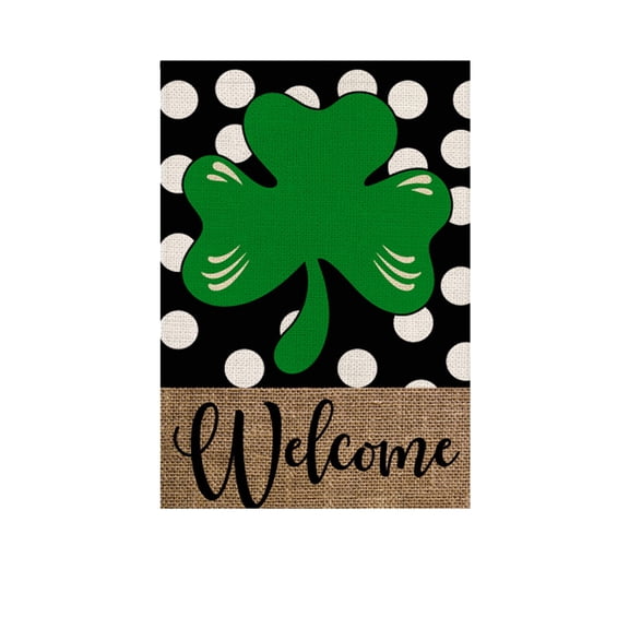 St Patrick's Day Garden Flag Gnome Shamrock 11.81×17.72 Inch Yard Flag Irish Green Shamrock Garden Flag Double Sided Decorative Garden Flag for St. Patrick's Day Outdoor Decoration