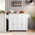 thumbnail image 3 of QinaQin 43 Inch Kitchen Island Cart with 2 Drawers, 4 Doors, Spice Rack, Wine Storage and Large Countertop, 3 of 9