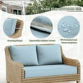 thumbnail image 3 of Pakunoda Outdoor Loveseat Cushion Set 46 x 26 Inch, Water Repellent, Fade Resistant, Patio Loveseat Replacement Cushions for Couch Bench and Swing, Sky Blue, 3 of 5