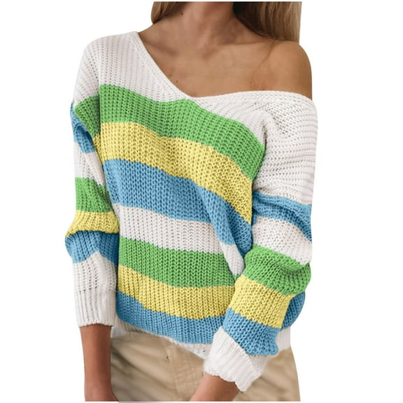 Herrnalise Women's Knitted Crop Tops Sexy Solid Color Splicing Backless Line Round Neck Long Sleeve Sweater Tops Blouse Pullover Jumper Sweaters