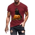 thumbnail image 1 of Mens Short Shorts Men'S Short Shorts Mens Halloween Printed Round Neck Short Sleeved Blouses/T-Shirt, 1 of 5