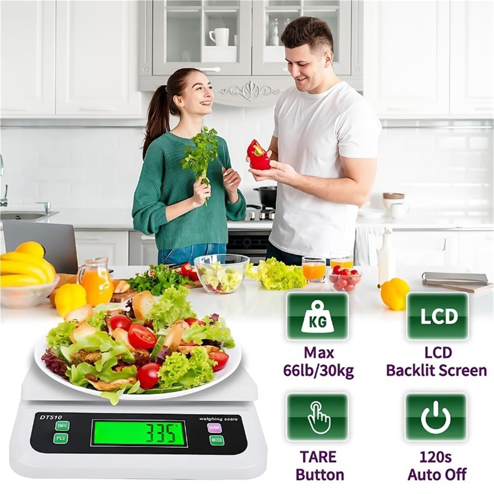 30KG /1G LCD Digital Scale Electronic Balance Plastic Weight Scale Weight Balance Food Scales ,Easy to Operate