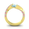 thumbnail image 4 of 1.25 Carat Wonderful Princess Cut Aquamarine & Pink Sapphire Gemstone Anniversary Ring for Ladies 18K Yellow Gold Size 6.5 by Diamond-Capitals, 4 of 8