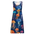 thumbnail image 5 of Teissuly Womens Fashion Holiday Summer Casual Printing Sleeveless Party Beach Loose Dress, 5 of 5