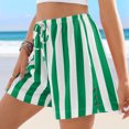 thumbnail image 6 of Flowy Athletic Shorts for Womens Striped 7" Lightweight Beach Shorts Lace-Up Elastic Waist High Waisted Sweatpants Knee Length Athletic-Fit Shorts Light Breathable Summer Gym Pants, 6 of 7