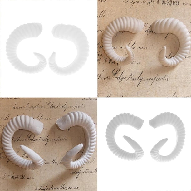 4 piezas de cuernos de oveja bnca diadema de cabellero adorno de decoración de accesorios de bricoje Hugo Coleccionable decorativo