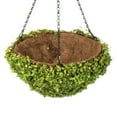 thumbnail image 2 of Vickerman 12'' Artificial Green Mini Leaves Hanging Basket., 2 of 6
