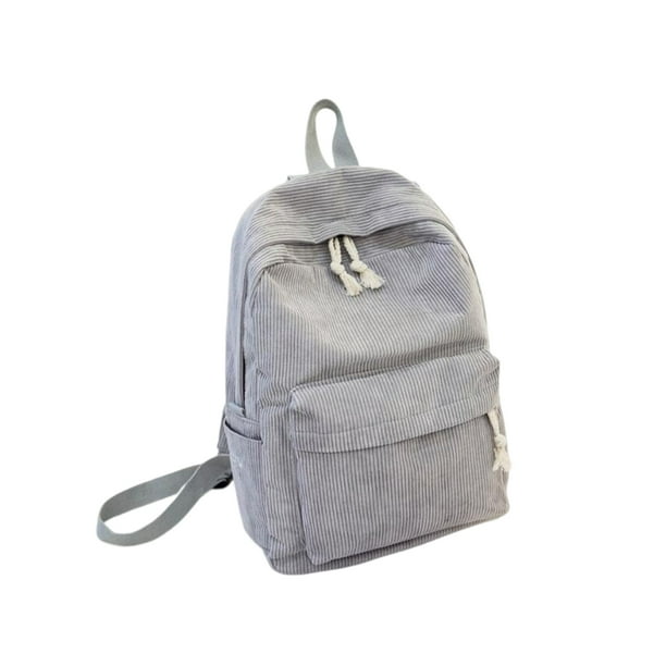 Qarigey de terciopelo, forro de poliéster de Color sólido, cremallera fácil de combinar, escolar universitaria para Mochilas Gris
