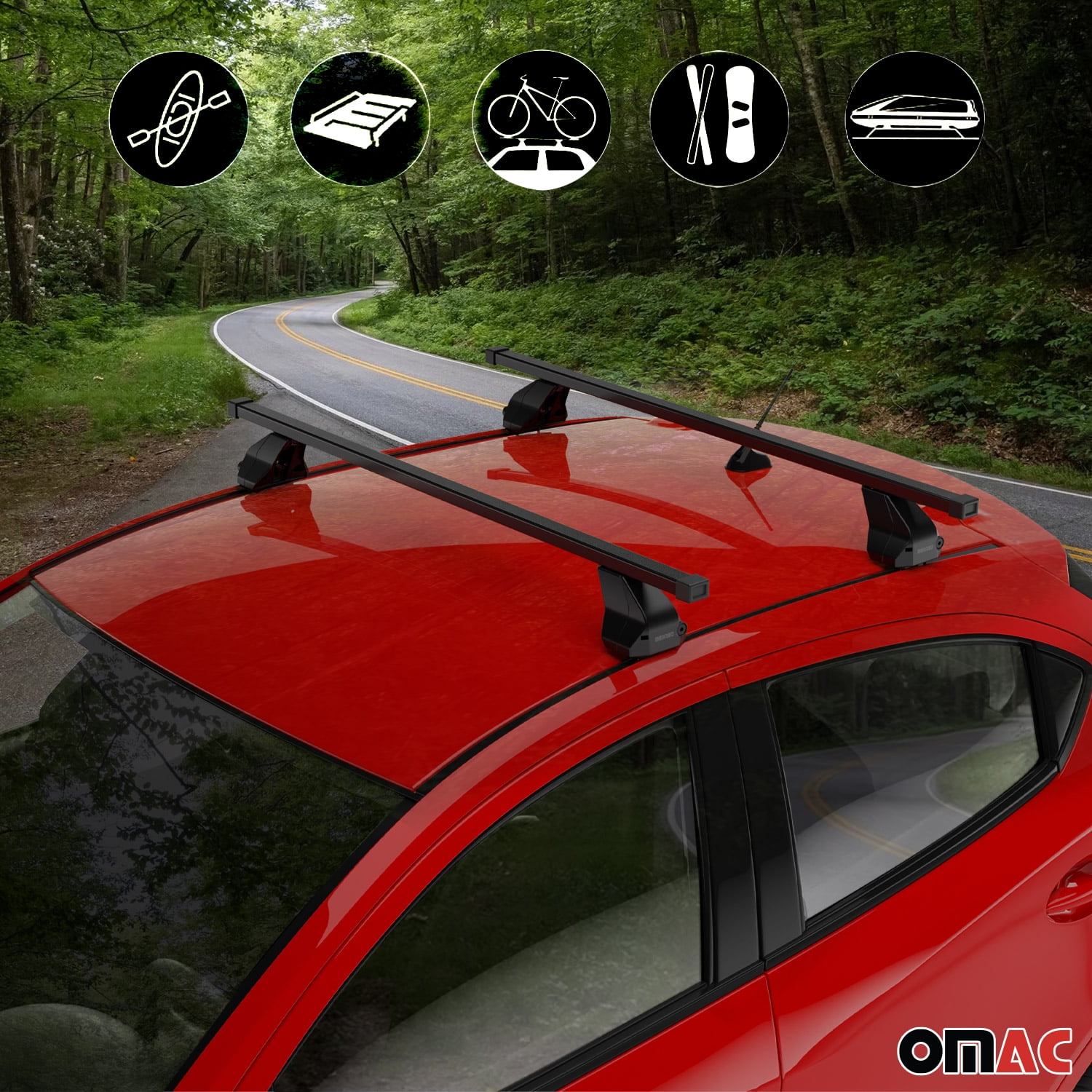 Fix Point Roof Racks for Mercedes C Class W204 Sedan 2010-2014 Steel Black
