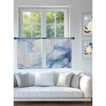 thumbnail image 4 of Sheer Curtains 45 Inch Length 2 Panels Set for Kitchen, Blue Marble Semi Sheer Curtains for Windows, Gradual Modern Abstract Art Voile Window Treatments Rod Pocket Curtain, 4 of 7