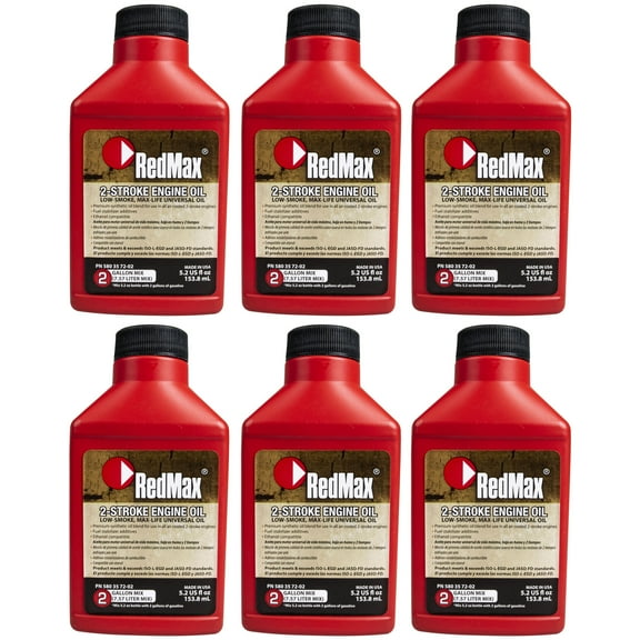 5.2oz Bottle RedMax Synthetic 2-Stroke Engine Oil w/Fuel Stabilizer 50:1 Mix 6PK