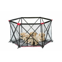 Carlson Folding Portable Dog Play Yard, Red, 48"L x 48"W x 26"H