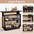 thumbnail image 5 of Tribesigns Rattan Home Bar Unit, Farmhouse 4-Tier Bar Table with 4 Stemware Racks and Heightened Base, 5 of 7