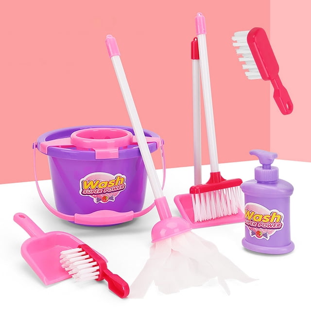 Juego de limpieza para niños para niños pequeños, juego de suministros de limpieza para juegos de simulación Wmkox8yii shdjk2361