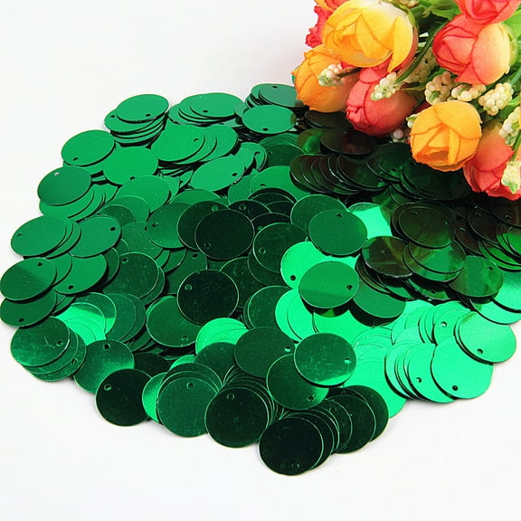 WEUVEB sparkles for crafts Round Sequins Green 100Pcs