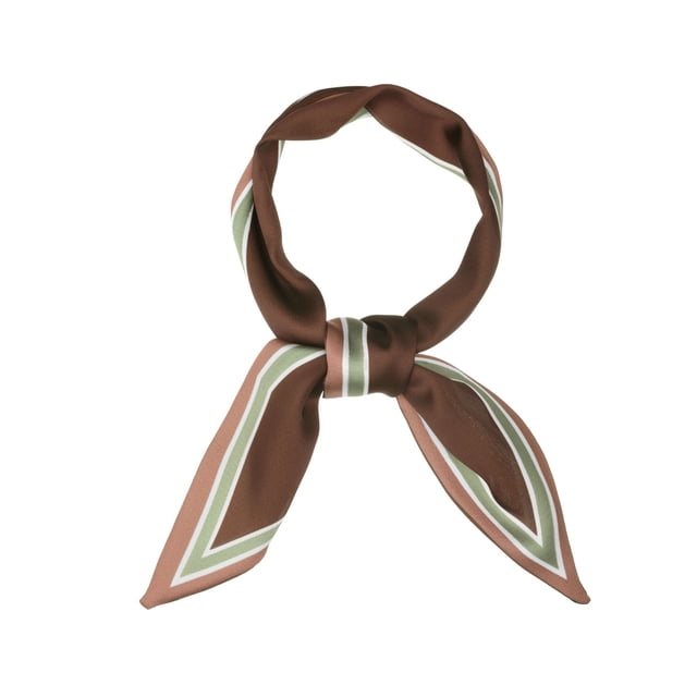 INSPIRAR CHIC Cinta de cabello elegante y delgada para mujeres, cinta para el asa del bolso, bufanda para el cuello, color café puro