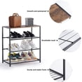 thumbnail image 5 of HEPFTURE 3-Tier Shoe Rack Metal Frame Wood Top Space-Saving Entryway Closet, 5 of 7