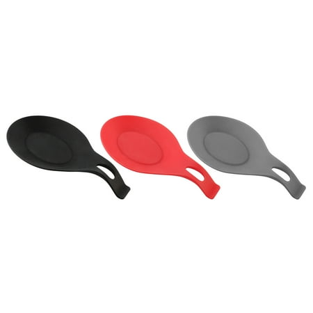 

Tiyuyo Silicone Spoon Pad Kitchen Utensils Spatula Heat Resistant Placemat (Black)